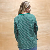 Super Stripe Green Top