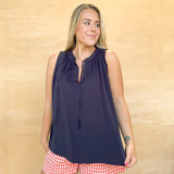 Mineral Tie Top - Navy