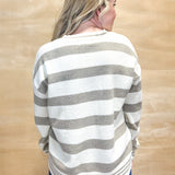 Hem Stripe Sweater - Natural