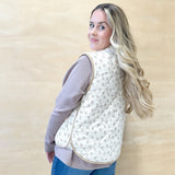 Ruthie Floral Quilted Vest - Cream