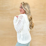 Open Hooded Crochet Sweater