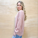 Solid Pullover Sweater - Dusty Pink