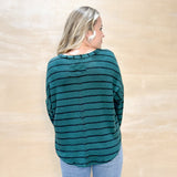 Hunter Green Stripe Top