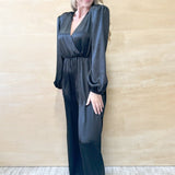 Catherine Satin Jumpsuit - Black