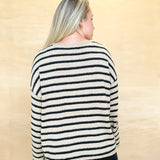 On Occassion Knit Stripe Sweater - Taupe