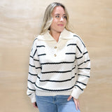 Stripe Crew Sweater - Ivory