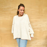 Oatmeal Contrast Sweater Top