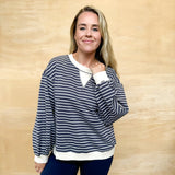 Free Sea Stripe Pullover - Slate Blue