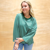 Super Stripe Green Top