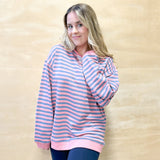 Best Choice Stripe Crewneck - Rose/Blue