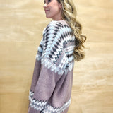 Fair Isle Sweater - Misty Mauve