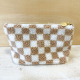 Checker Teddy Pouch - Tan