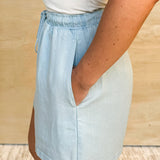 Washed Chambray Shorts - Light