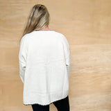 Contrast Stitch Top - Cream