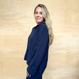 Local Collared Top - Navy