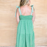 Embroidered Destination Maxi Dress - Kelly Green