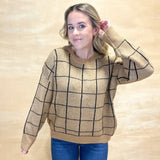 Grid Sweater - Khaki