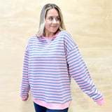 Best Choice Stripe Crewneck - Rose/Blue