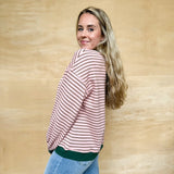 Free Sea Stripe Pullover - Blush