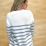 Heather Blue Stripe Sweater