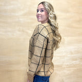 Grid Sweater - Khaki