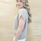 Sleeveless Mock Neck Sweater - Mocha