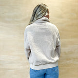 Micro Sherpa Quarter Zip Jacket - Taupe