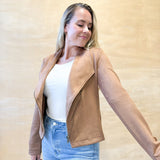 Hello Moto Suede Jacket - Camel