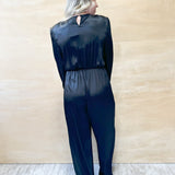 Catherine Satin Jumpsuit - Black