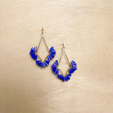 Blue Beaded Drop Earrings