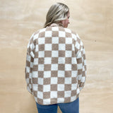 Checkered Snap Button Jacket