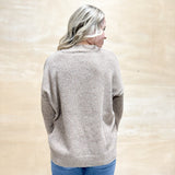 Speckle Mock Neck Sweater - Brown