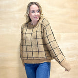 Grid Sweater - Khaki