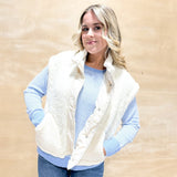 Teddy Sherpa Vest - Cream