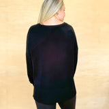 Lexington Knit V-Neck Sweater - Black