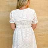 Bop Around Eyelet Dress - White