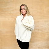 Cream Half Zip Sweatshirt