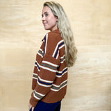 Caramel Stripe Sweater Top