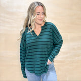 Hunter Green Stripe Top