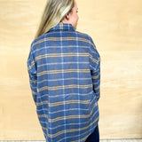 Plaid Shacket - Blue Brown