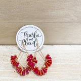 Red Beaded Drop Earrings