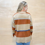 Seeing Stripes Sweater - Mocha/Brick