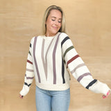 Fun Multi Stripe Sweater - Cream