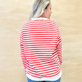 Best Choice Stripe Crewneck - Cream/Red