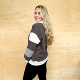 Color Block Sweatshirt - Charcoal