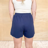 Blanket Stitch Shorts - Navy