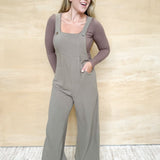 Woven Overall Jumpsuit - Olive