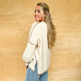 Oatmeal Contrast Sweater Top