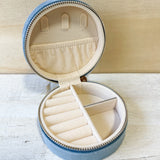 Velvet Jewelry Case - Misty Blue