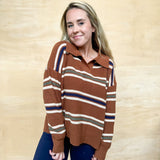 Caramel Stripe Sweater Top